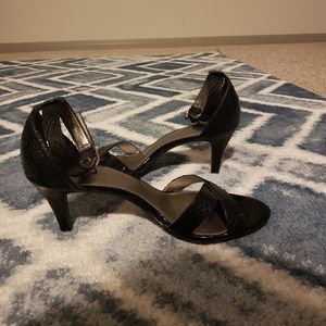 Black "Snakeskin" Kelly and Katie Heels